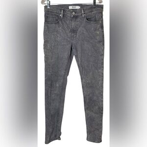 Hudson Mens Zack Skinny Side Zip Jeans Size 31X32 Moto Grunge Edgy Dark Wash